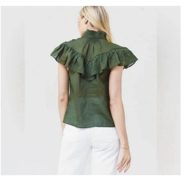 FRAME Ruffle Flounce Top Size S - Picture 2 of 8